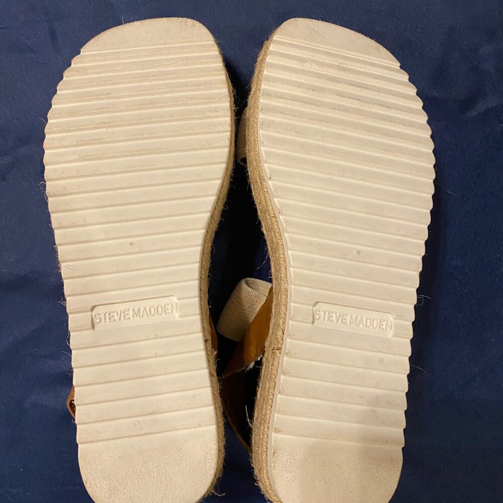 Steve Madden Girl's Kimmie Espadrille Wedge Sandal Tan/Brown Sz 8 - Picture 4 of 5